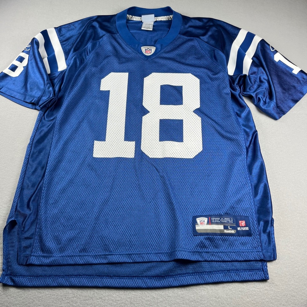 Reebok Peyton Manning Indianapolis Colts Jersey Blue NFL Onfield Mens Large 18